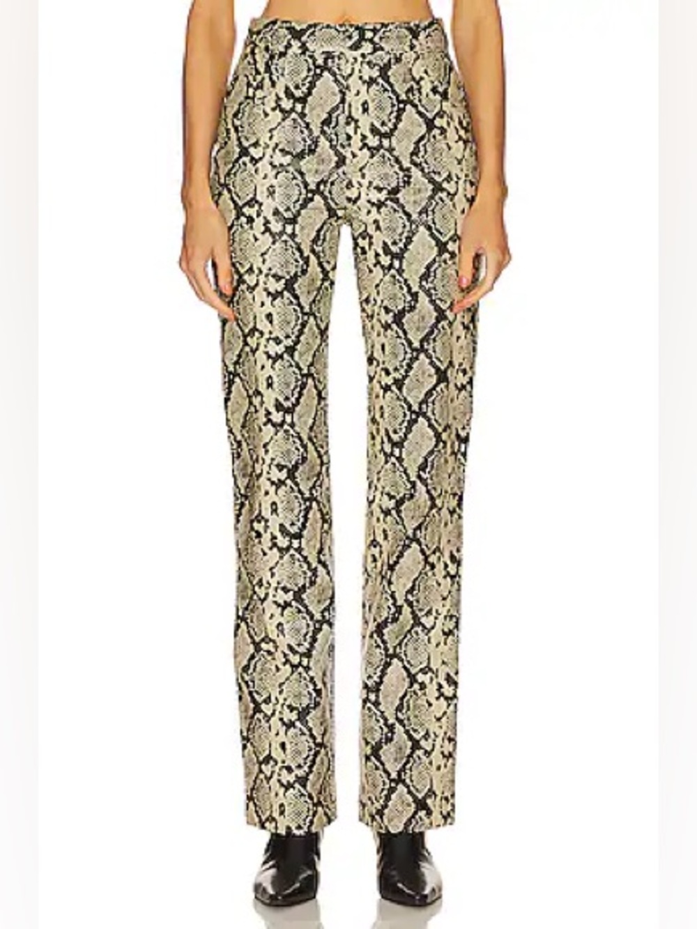 Le Faux Snakeskin Pant in Beige Snake L'ACADEMIE